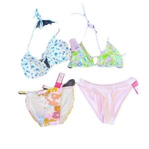 Lot Of 4! Bikini Separates 2 Tops 2 Bottoms Size Women’s XS New With Tags Cute